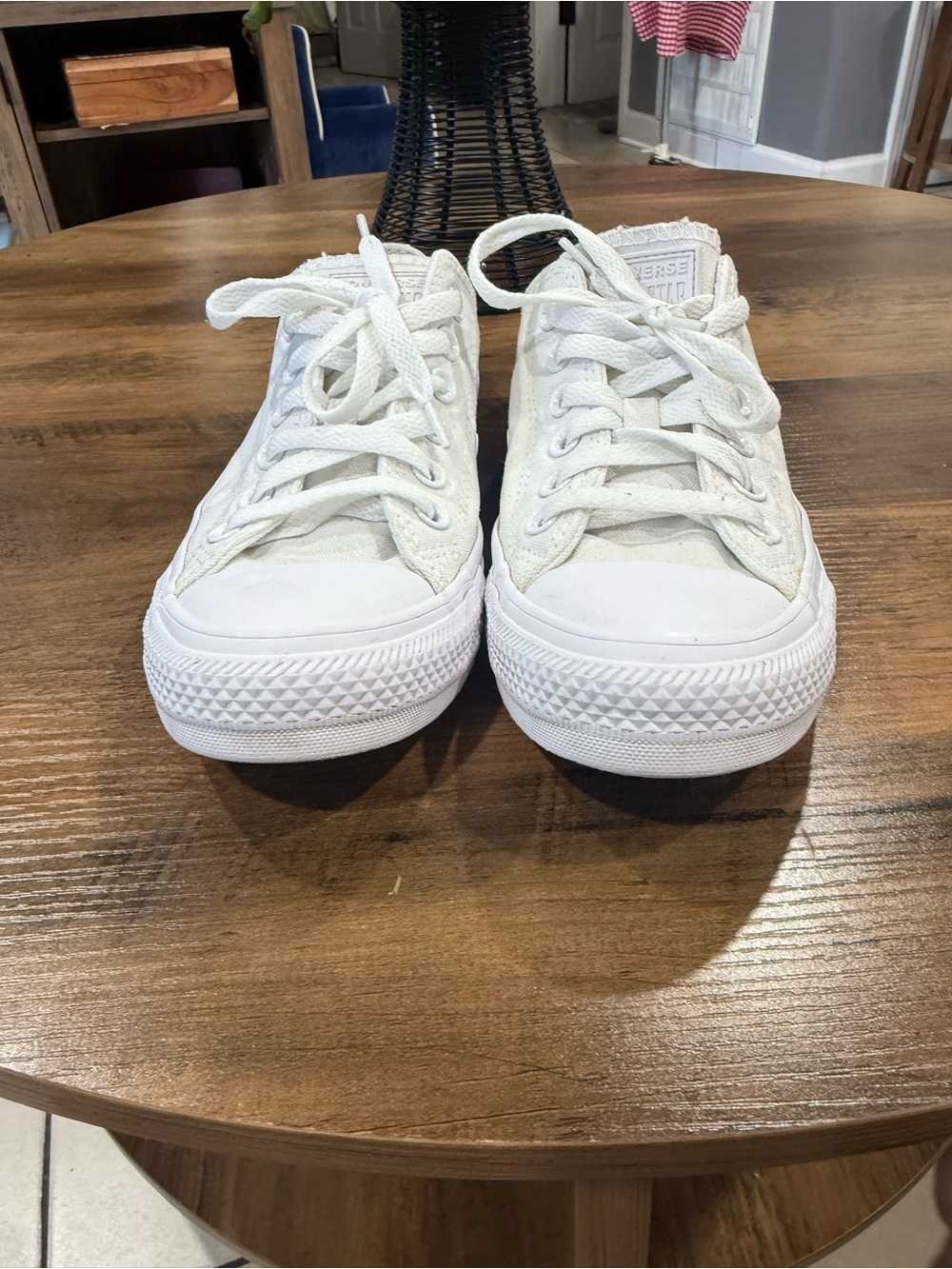 Converse Kids White Canvas Low Top Lace-Up Sneakers